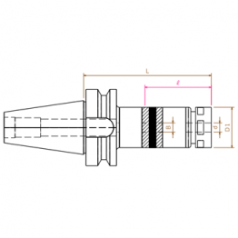 高度調整式鑽頭用筒夾刀桿/ BT30-SDM07-150